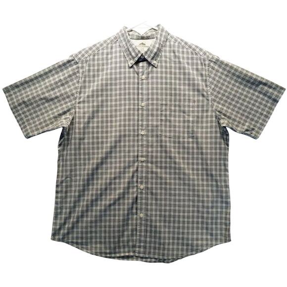 Northwest Territory Other - Northwest Territory Blue Plaid Button Down Shirt Mens Large Short‎ Sleeve Pocket